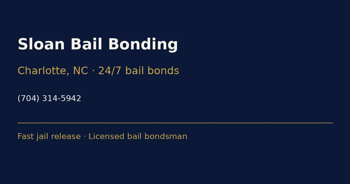 Bail Bonds Charlotte NC | 24/7 Service | Sloan Bail Bonding